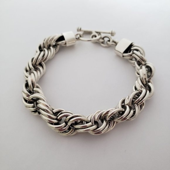 Jewelry - Sterling Silver Braided Bracelet 8" Unisex